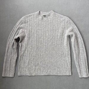 Armani Exchange Sweater Mens Medium Gray Merino Wool Textured Knit Crewneck A|X